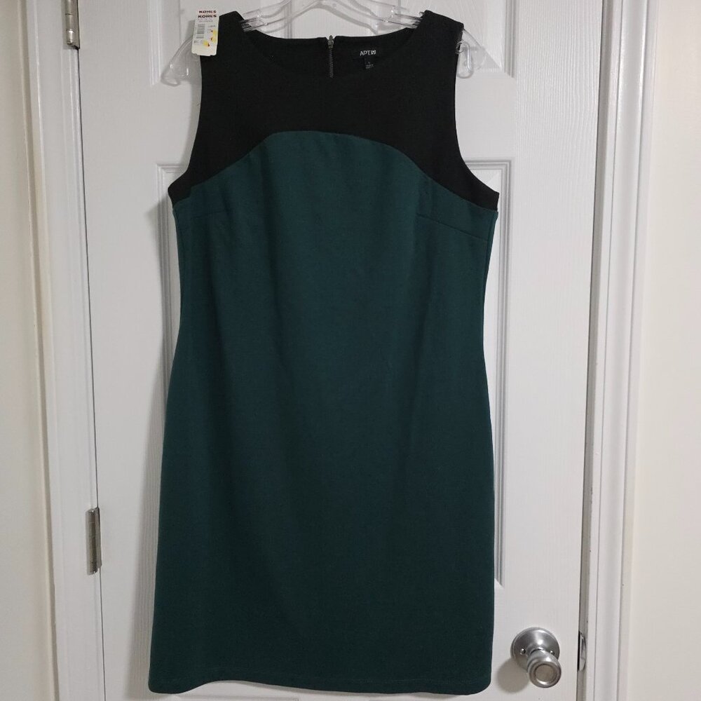 APT. 9 Women's Large Sleeveless Emerald Green Knee Length Dress NWT